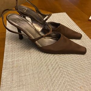 Anne Klein Satin Sling Back Sandals